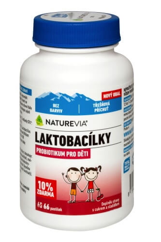 laktobacilky_66_zmensena NATUREVIA LAKTOBACILKY KIDS čerešňové pastilky / 60+6 pas ora